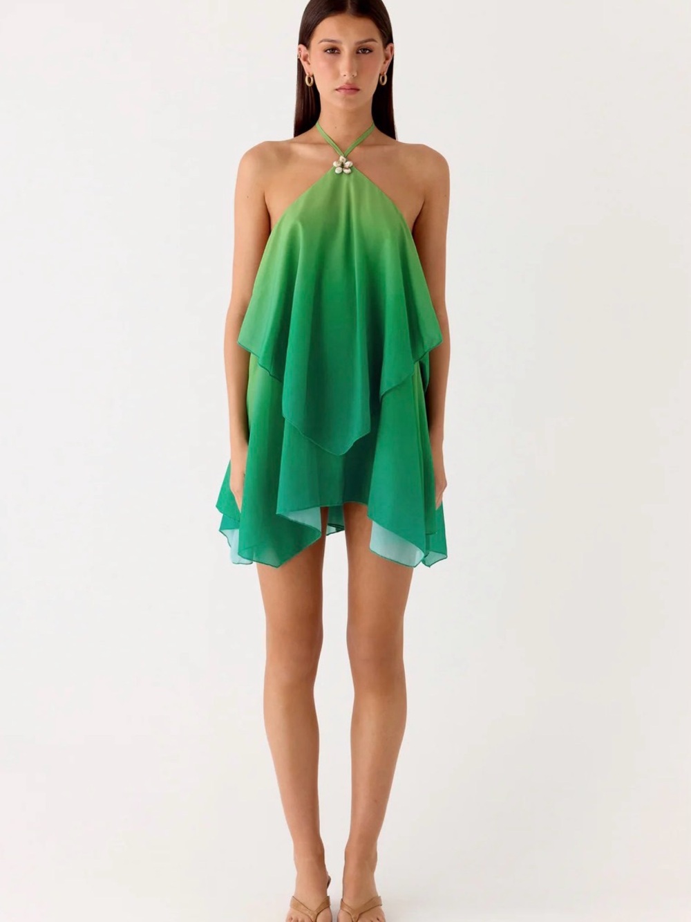 Peppermayo Green Ombre Halter Mini Dress - Picture 2 of 4